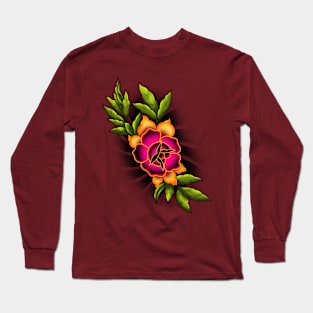 Neo trad trad rose mashup Long Sleeve T-Shirt